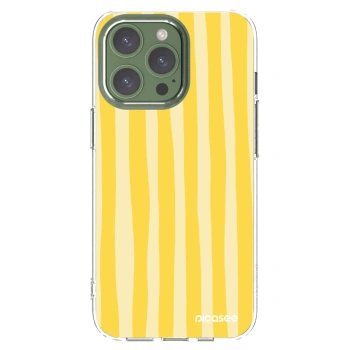 Picasee silikonowe przeźroczyste etui na Apple iPhone 13 Pro - Lines lemon