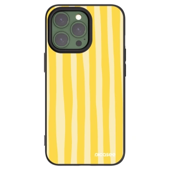 Picasee silikonowe czarne etui na Apple iPhone 13 Pro - Lines lemon