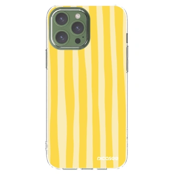 Picasee silikonowe przeźroczyste etui na Apple iPhone 13 Pro Max - Lines lemon