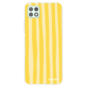 Picasee silikonowe przeźroczyste etui na Samsung Galaxy A22 A226B 5G - Lines lemon