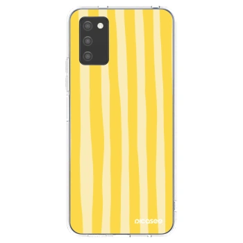 Picasee silikonowe przeźroczyste etui na Samsung Galaxy A02s A025G - Lines lemon
