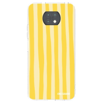 Picasee silikonowe przeźroczyste etui na Xiaomi Redmi Note 9T - Lines lemon