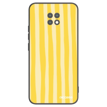 Picasee silikonowe czarne etui na Xiaomi Redmi Note 9T - Lines lemon