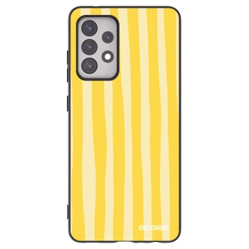 Picasee silikonowe czarne etui na Samsung Galaxy A52s 5G A528B - Lines lemon