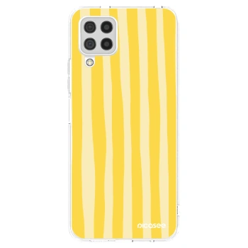 Picasee silikonowe przeźroczyste etui na Samsung Galaxy A22 A225F 4G - Lines lemon