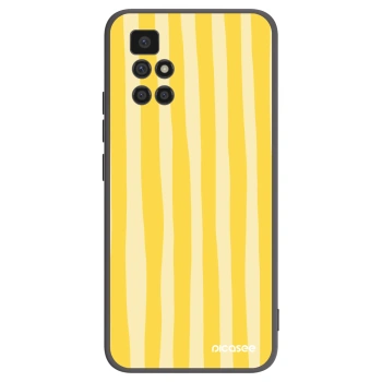 Picasee silikonowe czarne etui na Xiaomi Redmi 10 - Lines lemon