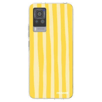 Picasee silikonowe przeźroczyste etui na Vivo X60 Pro 5G - Lines lemon