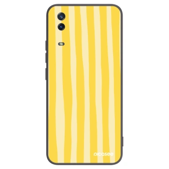 Picasee silikonowe czarne etui na Vivo Y11s - Lines lemon