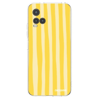 Picasee silikonowe przeźroczyste etui na Vivo Y33s - Lines lemon