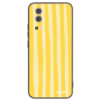 Picasee silikonowe czarne etui na Vivo Y72 5G - Lines lemon