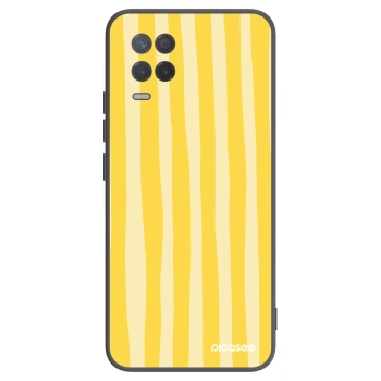 Picasee silikonowe czarne etui na Realme 8 5G - Lines lemon
