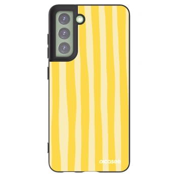 Picasee silikonowe czarne etui na Samsung Galaxy S21 FE 5G - Lines lemon