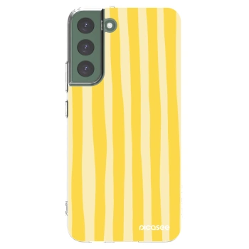 Picasee silikonowe przeźroczyste etui na Samsung Galaxy S22+ 5G - Lines lemon
