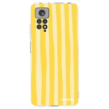 Picasee silikonowe przeźroczyste etui na Xiaomi Redmi Note 11 - Lines lemon