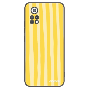 Picasee silikonowe czarne etui na Xiaomi Poco X4 Pro 5G - Lines lemon