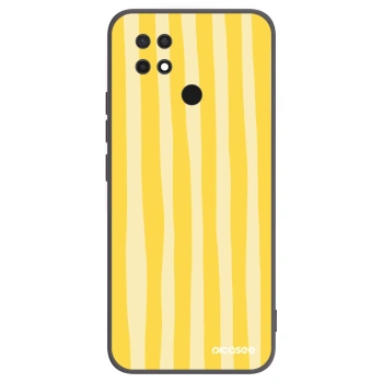 Picasee silikonowe czarne etui na Xiaomi Redmi 10C - Lines lemon