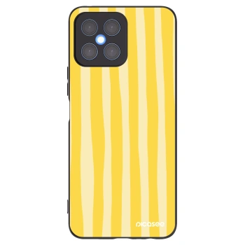 Picasee silikonowe czarne etui na Honor X8 4G - Lines lemon