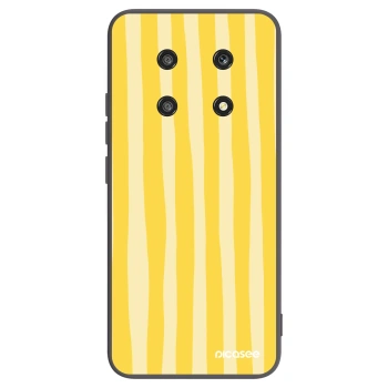 Picasee silikonowe czarne etui na Honor Magic4 Lite 5G - Lines lemon