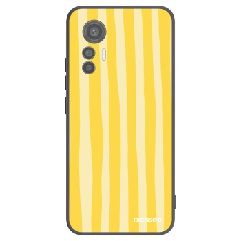 Picasee silikonowe czarne etui na Xiaomi 12 Lite - Lines lemon