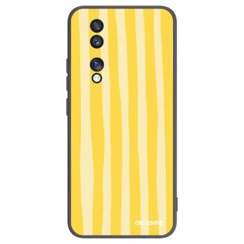 Picasee silikonowe czarne etui na Honor 70 - Lines lemon