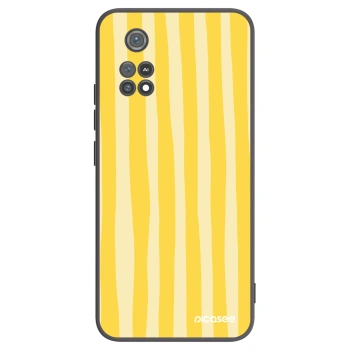 Picasee silikonowe czarne etui na Xiaomi Poco M4 Pro - Lines lemon