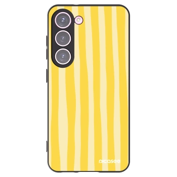Picasee silikonowe czarne etui na Samsung Galaxy S23 5G - Lines lemon