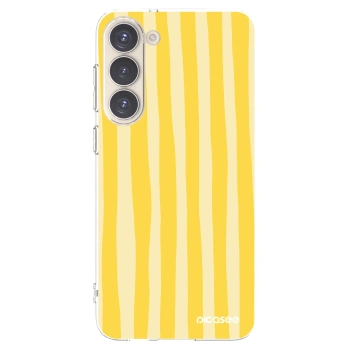 Picasee silikonowe przeźroczyste etui na Samsung Galaxy S23+ 5G - Lines lemon
