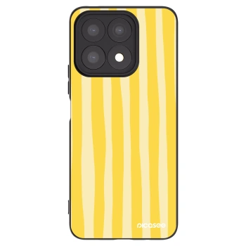 Picasee silikonowe czarne etui na Honor X8a - Lines lemon