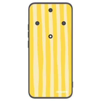 Picasee silikonowe czarne etui na Honor Magic5 Lite 5G - Lines lemon
