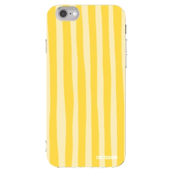 Picasee silikonowe przeźroczyste etui na Apple iPhone 6/6S - Lines lemon