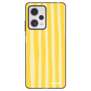 Picasee silikonowe czarne etui na Xiaomi Redmi Note 12 Pro+ 5G - Lines lemon