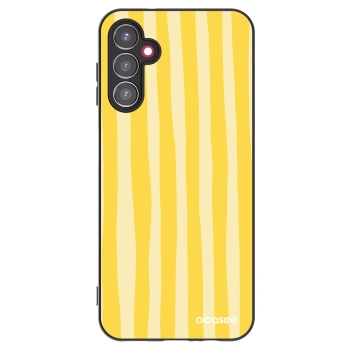 Picasee silikonowe czarne etui na Samsung Galaxy A14 4G A145R - Lines lemon