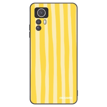 Picasee silikonowe czarne etui na Xiaomi Redmi Note 12S - Lines lemon