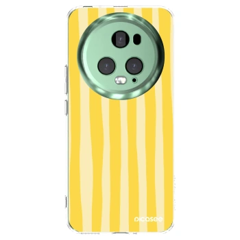 Picasee silikonowe przeźroczyste etui na Honor Magic5 Pro - Lines lemon