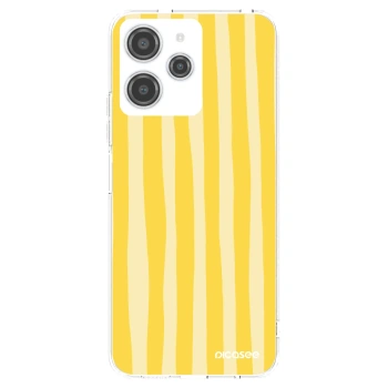 Picasee silikonowe przeźroczyste etui na Xiaomi Redmi 12 4G - Lines lemon