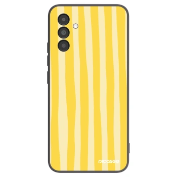 Picasee silikonowe czarne etui na Samsung Galaxy A04s A047F - Lines lemon