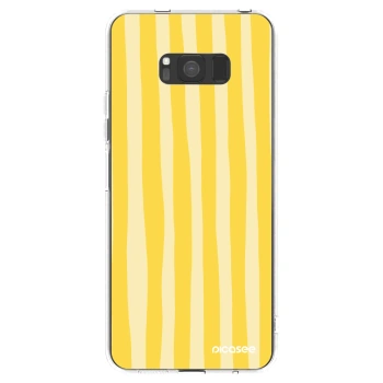 Picasee silikonowe przeźroczyste etui na Samsung Galaxy S8 G950F - Lines lemon