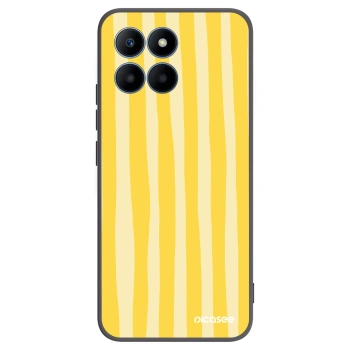 Picasee silikonowe czarne etui na Honor 70 Lite - Lines lemon