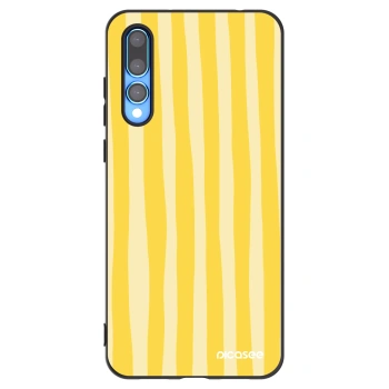 Picasee silikonowe czarne etui na Huawei P20 Pro - Lines lemon