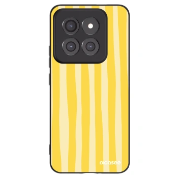 Picasee silikonowe czarne etui na Xiaomi 14 Pro - Lines lemon