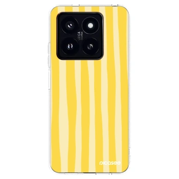 Picasee silikonowe przeźroczyste etui na Xiaomi 14 Pro - Lines lemon