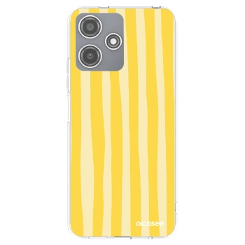 Picasee silikonowe przeźroczyste etui na Xiaomi Redmi 12 5G - Lines lemon