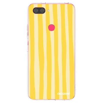 Picasee silikonowe przeźroczyste etui na Xiaomi Mi 8 Lite - Lines lemon