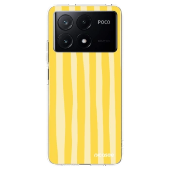 Picasee silikonowe przeźroczyste etui na Xiaomi Poco X6 Pro - Lines lemon