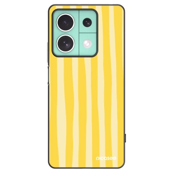 Picasee silikonowe czarne etui na Xiaomi Redmi Note 13 5G - Lines lemon