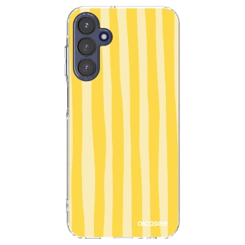 Picasee silikonowe przeźroczyste etui na Samsung Galaxy A15 A155F 4G - Lines lemon
