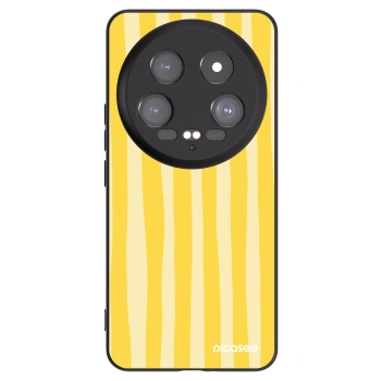 Picasee silikonowe czarne etui na Xiaomi 14 Ultra - Lines lemon
