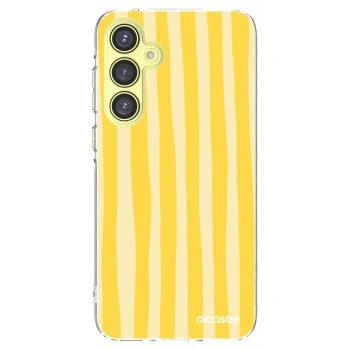 Picasee silikonowe przeźroczyste etui na Samsung Galaxy A35 5G A356B - Lines lemon