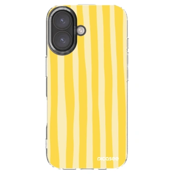 Picasee silikonowe przeźroczyste etui na Apple iPhone 16 - Lines lemon