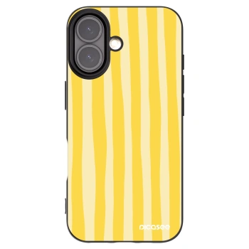 Picasee silikonowe czarne etui na Apple iPhone 16 - Lines lemon
